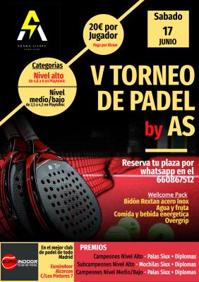 poster del torneo V TORNEO DE PADEL BY AS