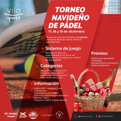 poster del torneo TORNEO NAVIDAD VILASPORT PADEL CLUB