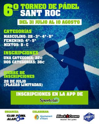 poster torneo 6 TORNEO DE PÁDEL SAN ROC