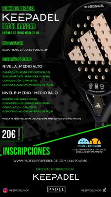 poster del torneo TORNEO KEEPADEL & HANGAR DEL PÁDEL