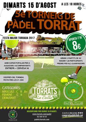 poster del torneo 5é TORNEIG PÀDEL TORRAT