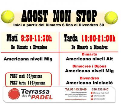 poster del torneo AGOST NON STOP