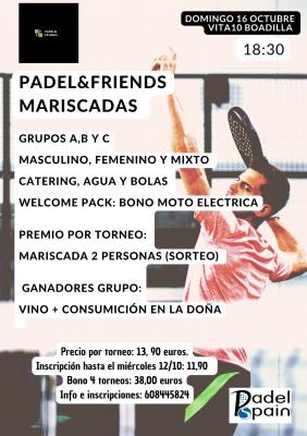 poster del torneo PADEL&FRIENDS MARISCADAS