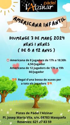 poster del torneo AMERICANA INTANTIL DE 6 A 12 ANYS