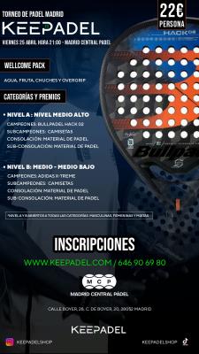 poster del torneo KEEPADEL & MADRID CENTRAL PADEL
