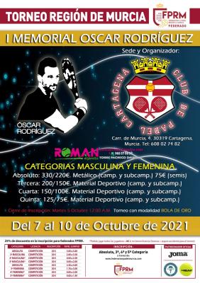 poster torneo I TORNEO MEMORIAL OSCAR RODRÍGUEZ 2021