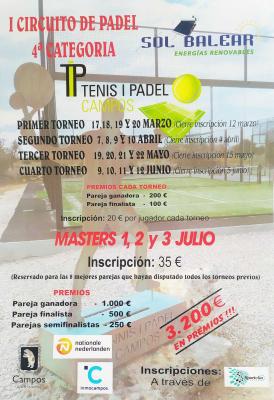 poster del torneo I CIRCUITO DE PADEL 4TA. CATEGORíA