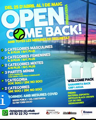 poster del torneo OPEN COME BACK!