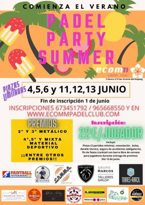 poster del torneo PADEL PARTY SUMMER
