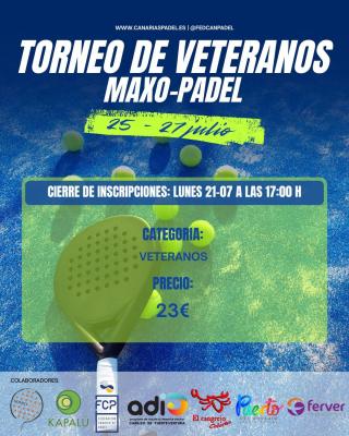 poster del torneo TORNEO VETERANOS MAXOPADEL