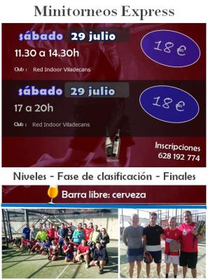 poster del torneo MINITORNEOS EXPRESS NEXUS + BARRA LIBRE 🍺🍷