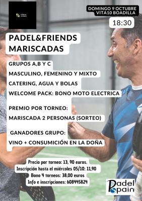 poster del torneo PADEL&FRIENDS MARISCADAS