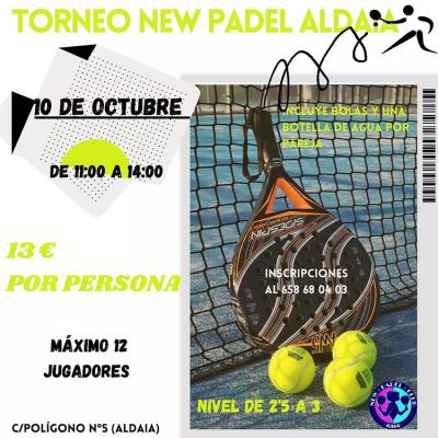 poster torneo TORNEO NEW PADEL ALDAIA