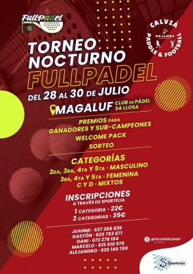 poster del torneo TORNEO NOCTURNO FULLPADEL