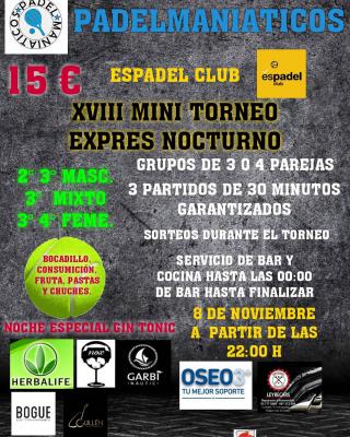 poster del torneo XVIII MINITORNEO EXPRES NOCTURNO