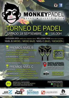 poster del torneo TORNEO DE PADEL MONKEY PADEL