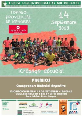 poster del torneo TORNEO PROVINCIAL DE MENORES
