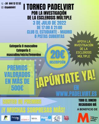 poster del torneo I TORNEO PADELVIRT PARA LA RECAUDACIÓN DE FONDOS PARA LA INVESTIGACIÓN DE LA ESCLEROSIS MÚLTIPLE