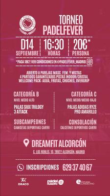 poster del torneo TORNEO PADEL FEVER - MASCULINO, FEMENINO Y MIXTO (B Y C)