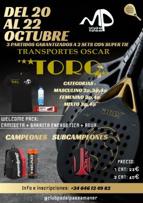 poster del torneo 1R TORNEIG TRANSPORTES OSCAR TORO