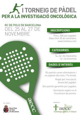 poster del torneo I TORNEO DE PÁDEL POR LA INVESTIGACIÓN ONCOLÓGICA AECC