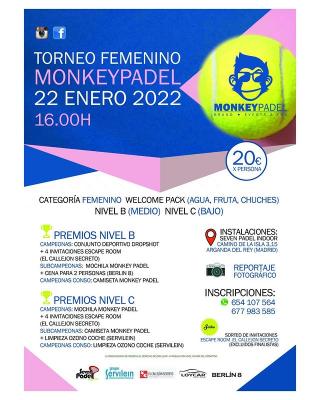 poster del torneo TORNEO FEMENINO MONKEY PADEL