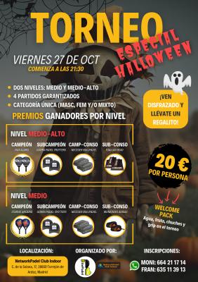 poster torneo ¡ÚLTIMAS PLAZAS! - TORNEO ESPECIAL HALLOWEEN - BITEPADEL - NIVEL MEDIO/MEDIO-ALTO