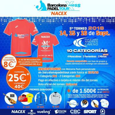 poster del torneo 5º TORNEO BARCELONA PÁDEL TOUR XPRESS by NACEX