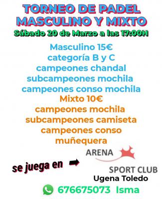 poster del torneo TORNEO DE PADEL MIXTO Y MASCULINO