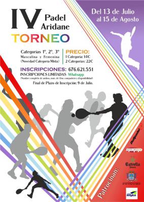poster torneo IV TORNEO PADEL ARIDANE