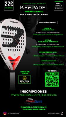 poster del torneo KEEPADEL (NIVELES A-B) & PADEL SPIRIT