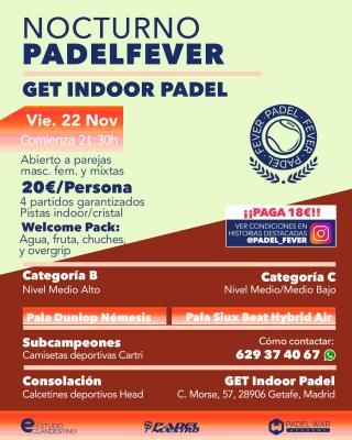 poster del torneo NOCTURNO PADEL FEVER - MASCULINO, FEMENINO Y MIXTO