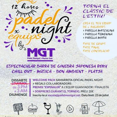 poster del torneo 12 HORES PADEL NIGHT X EQUIPS