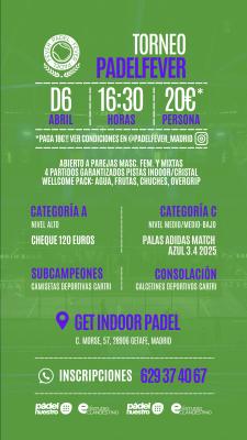 poster del torneo TORNEO PADEL FEVER - MASCULINO, FEMENINO Y MIXTO (A Y C)