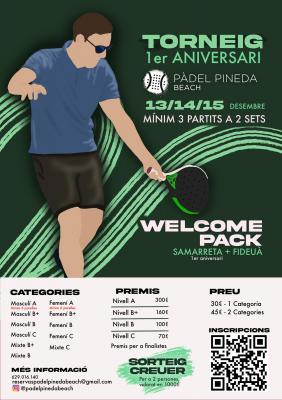 poster torneo TORNEO 1ER ANIVERSARIO PADEL PINEDA BEACH