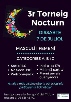 poster del torneo 3r TORNEIG NOCTURN