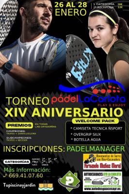 poster del torneo TORNEO XIV ANIVERSARIO. 1ER CHALLENGER EVEN PADEL