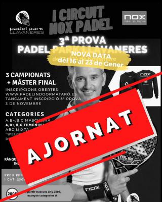 poster del torneo 3A PROVA PUNTUABLE DEL CIRCUIT NOX PADEL 