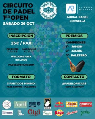 poster del torneo 1R OPEN BY PADEL OF STARS
