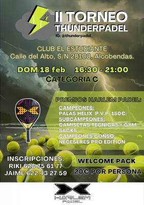 poster del torneo TORNEO THUNDER PADEL - CATEGORÍA C