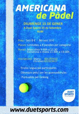 poster del torneo AMERICANA DE PADEL