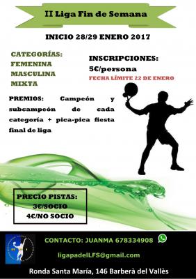 poster del torneo 2ª Liga Pádel LFS