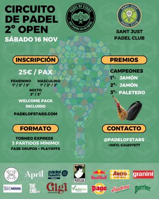 poster torneo IIº OPEN PADEL OF STARS