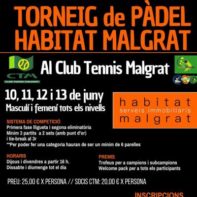 poster torneo TORNEIG DE PÀDEL HABITAT MALGRAT