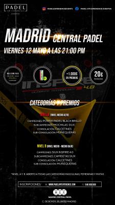 poster del torneo TORNEO NOCTURNO. VIERNES 12 DE MAYO & MADRID CENTRAL PADEL