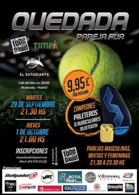 poster del torneo QUEDADA A TOPE DE PADEL