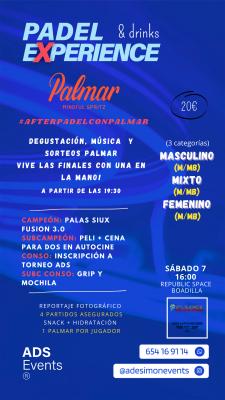 poster del torneo PADEL EXPERIENCE & DRINKS (MASC Y MX) ☀🎾🍹 - ÚLTIMAS PLAZAS