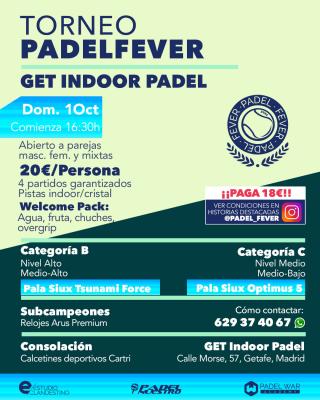 poster del torneo TORNEO PADEL FEVER - ABIERTO A PAREJAS MASCULINAS, FEMENINAS Y MIXTAS