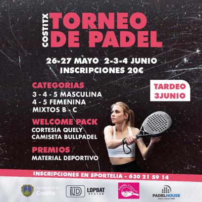 poster del torneo TORNEO PADEL COSTITX