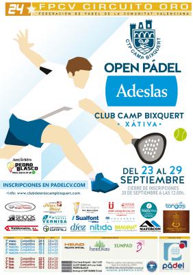 poster torneo OPEN PADEL ADESLAS - CIRCUITO ORO 24*
